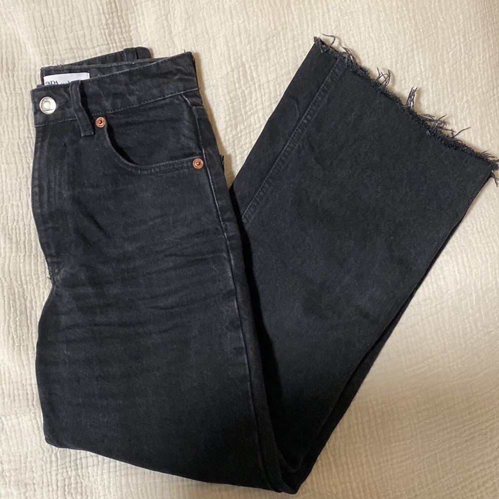 Zara black wide leg jeans